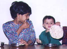 Eating Chapatis